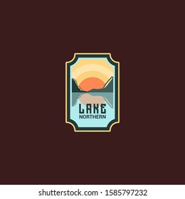 Flat Lake Logo Design Vector