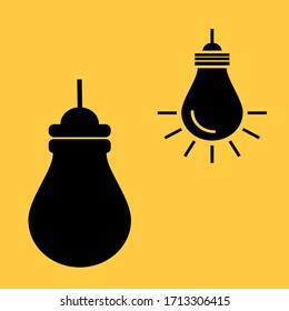 
flat lamp design. lamp illustration. idea icon.