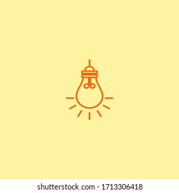 
flat lamp design. lamp illustration. idea icon.