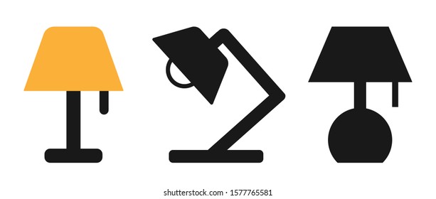 Flat Lamp Icon Set Symbol Illustration Design – Vector