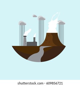 flat landscape. ecology concept 