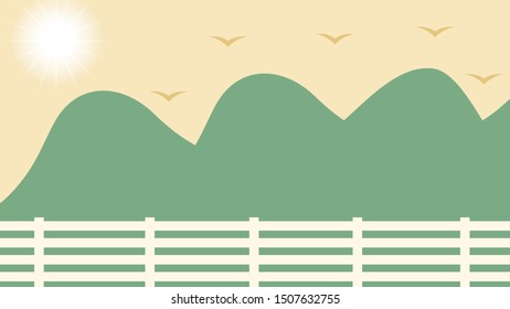 A flat landscape with fencing Background 