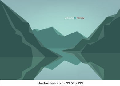 Flat landscape with fjords