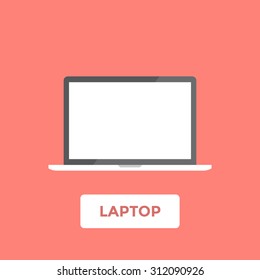 Flat laptop icon