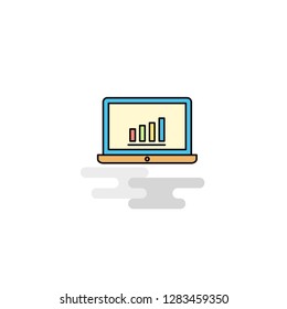 Flat Laptop Icon. Vector