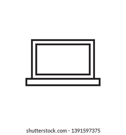 flat laptop icon, vector, eps 10, adjustable line stroke