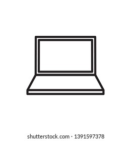 flat laptop icon, vector, eps 10, adjustable line stroke