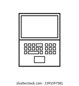 flat laptop icon, vector, eps 10, adjustable line stroke