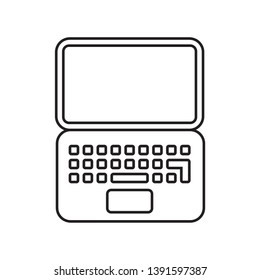 flat laptop icon, vector, eps 10, adjustable line stroke