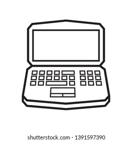 flat laptop icon, vector, eps 10, adjustable line stroke