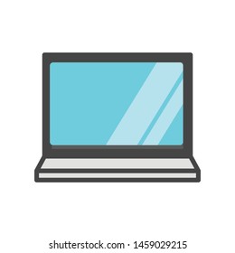 Flat laptop icon. Laptop vector illustration.
