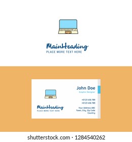Flat Laptop Logo and Visiting Card Template. Busienss Concept Logo Design