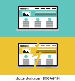 Flat laptop or notebook computer flat icon