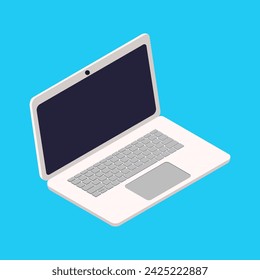 Flat Laptop Vector Design in Isometric Projection