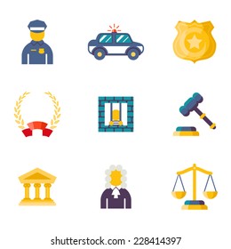 Flat law icons