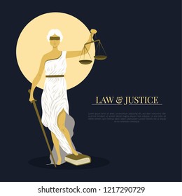 Flat Law and Justice Illustration