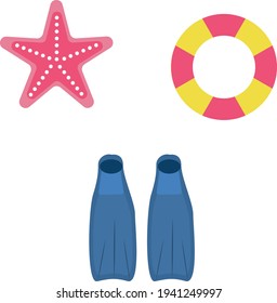 Flat lay of beach accessories
