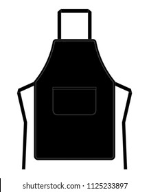 Flat Lay Black Apron Template on White Background, Vector File.