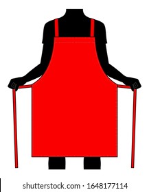 Flat Lay Blank Apron Template on White Background, Vector File.
