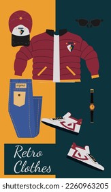 Flat Lay clothes background illustration