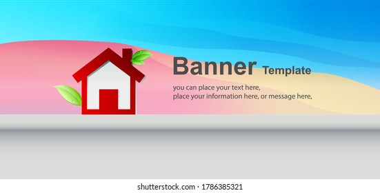 Flat lay Head line banner icon Home vector background texture design, bright poster, banner