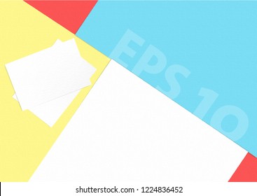 flat lay paper background, colored papers vector graphic