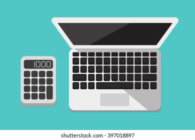 Flat lay technology vector illustration