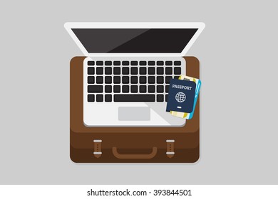 Flat Lay Travel vector illustration