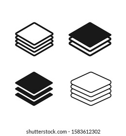 Flat Layer Icon Set Sign Vector Illustration – Vector