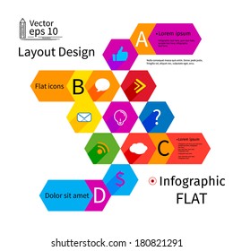 Flat layout design end flat icons, vector