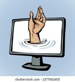 Flat lcd ui tv device data issue use www app white space for text. Beg ask office work life raise up man user palm. Cartoon art graphic vector drawn sea dive report suck. Death net info sos sign icon