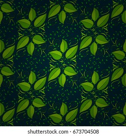Flat Leaf Elements Design. Trendy seamless Floral Pattern In Vector illustration. Colour Summer Theme seamless pattern Background. Beautiful fabric pattern.