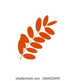 Flat leaf icon silhouette. Filled leaf glyph