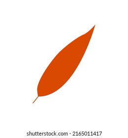 Flat leaf icon silhouette. Filled leaf glyph