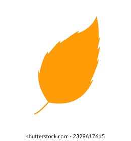 Flat leaf icon silhouette. Filled leaf glyph