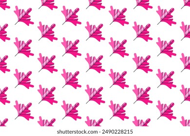 Flat leaf seamless pattern background. Geometric leaf icon seamless pattern background
