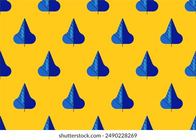 Flat leaf seamless pattern background. Geometric leaf icon seamless pattern background
