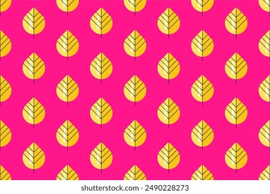 Flat leaf seamless pattern background. Geometric leaf icon seamless pattern background