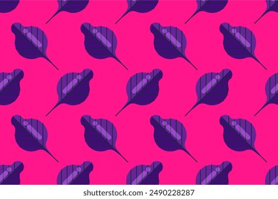 Flat leaf seamless pattern background. Geometric leaf icon seamless pattern background