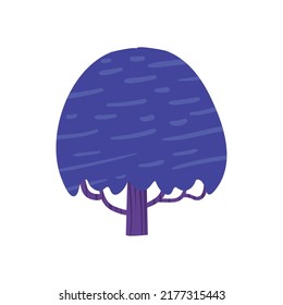 flat leafy tree illustration over white