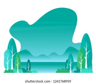 Flat  leaves background template vector illustration, flat design
