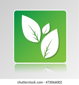 Flat leaves icon. Nature symbols. Vector silhouette illustration.