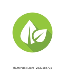 Flat leaves icons. Ecology leaves icon. Vector illustration.