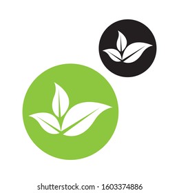 Flat Leaves Icons Logo Vector Illustration