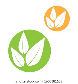 Flat Leaves Icons Logo Vector Illustration
