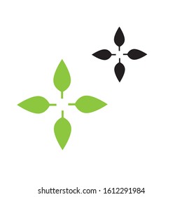 Flat Leaves Icons Logo Vector Illustration