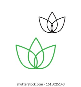 Flat Leaves Icons Logo Vector Illustration
