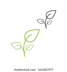 Flat Leaves Icons Logo Vector Illustration