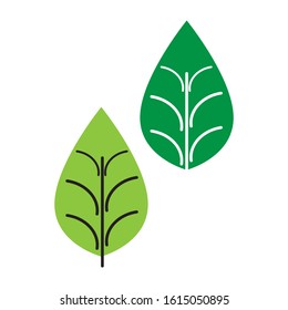 Flat Leaves Icons Logo Vector Illustration