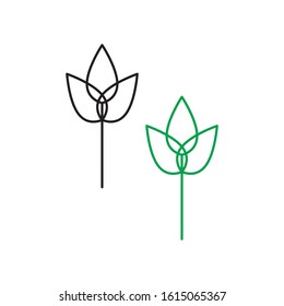 Flat Leaves Icons Logo Vector Illustration